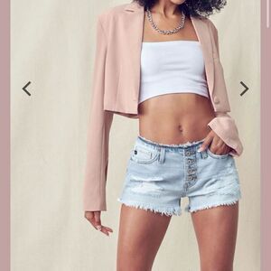 NEW KANCAN Orion Low Rise Button Down Shorts Size XL raw hem cut off‎